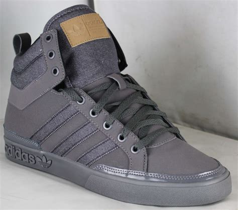 grey adidas original high tops|Adidas dark grey sneakers.